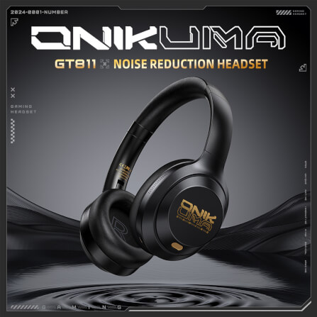 หูฟังเกมมิ่งไร้สาย Onikuma GT811 มาพร้อมระบบลดเสียงรบกวนคู่ - สีดำ_5